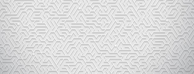 Fondo abstracto con patrón de laberinto en varios tonos de blanco y gris