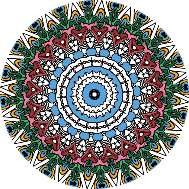 Fondo Abstracto Con Un Patrón De Mandala Colorido. Patrones de Terapia Antiestrés