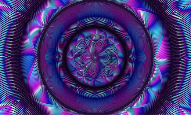 Fondo abstracto con un patrón de rayas curvas en tonos de azul y púrpura