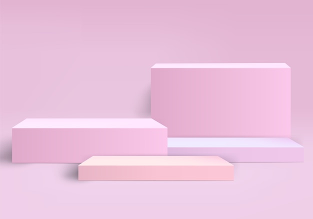 Vector fondo abstracto de pedestal rosa para colocar producto