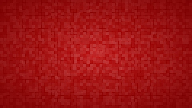 Fondo abstracto de pequeños cuadrados o píxeles en colores rojos