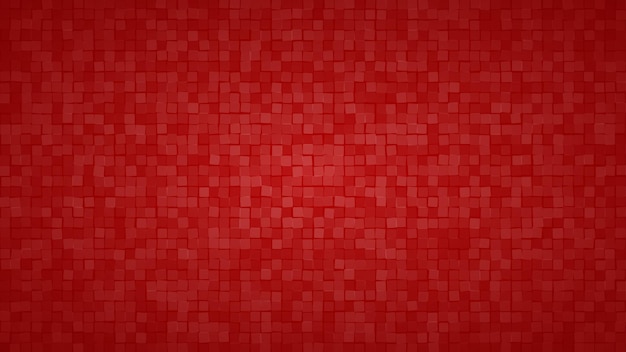 Fondo abstracto de pequeños cuadrados o píxeles en colores rojos