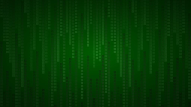 Fondo abstracto de pequeños cuadrados o píxeles en tonos de color verde oscuro
