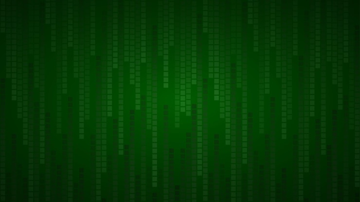 Vector fondo abstracto de pequeños cuadrados o píxeles en tonos de color verde oscuro