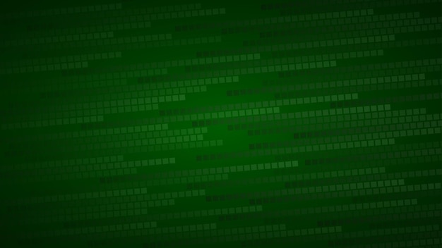 Fondo abstracto de pequeños cuadrados o píxeles en tonos de color verde oscuro