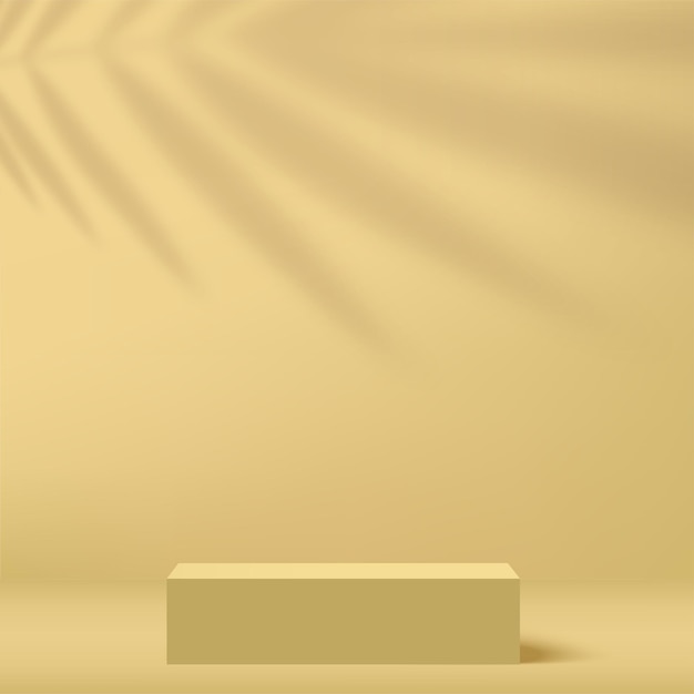 Fondo abstracto con podio de color amarillo para presentación Vector