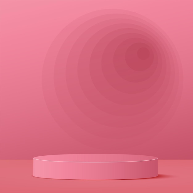 Fondo abstracto con podio de color rojo para presentación Ilustración vectorial