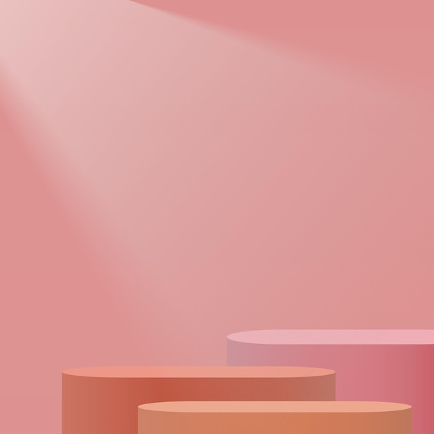 Fondo abstracto con podio de color rosa para presentación Vector