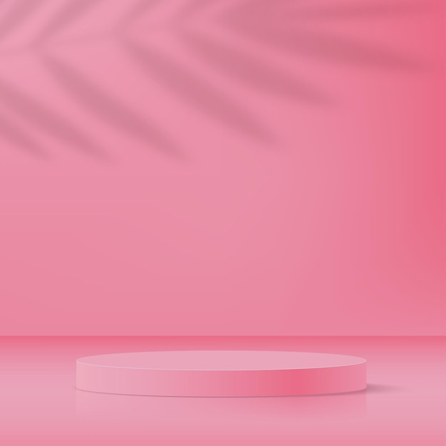 Vector fondo abstracto con podio rosa para productos cosméticos. vector