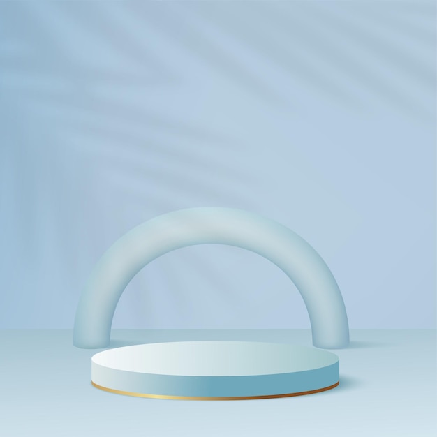 Fondo abstracto con podios 3d geométricos de color azul. Ilustración vectorial