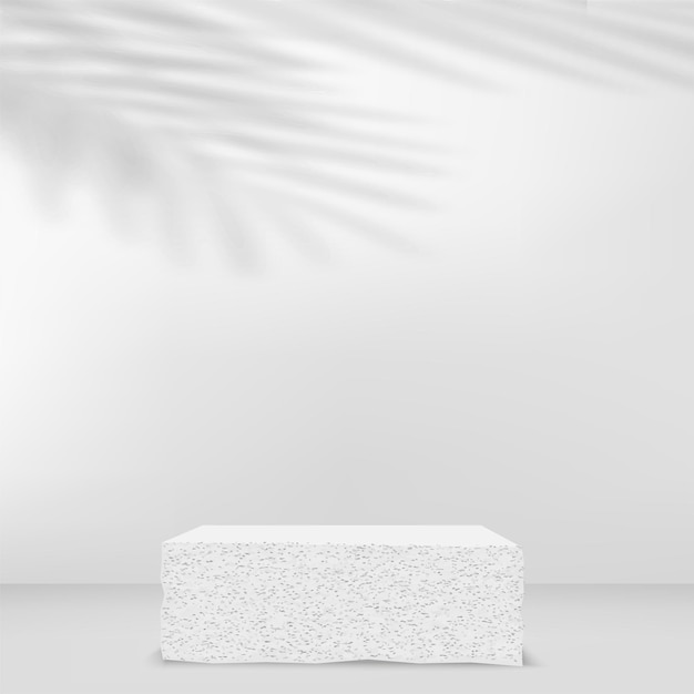 Fondo abstracto con podios 3d geométricos de piedra. Ilustración vectorial.