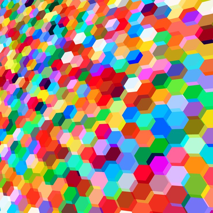 Vector fondo abstracto con polígonos hexagonales coloridos