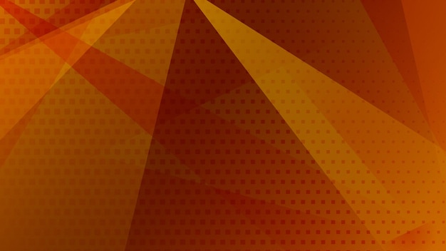 Fondo abstracto de polígonos de líneas y puntos de semitono en colores amarillo y naranja