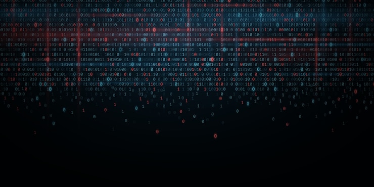 Vector fondo abstracto de programación. código de software binario brillante.