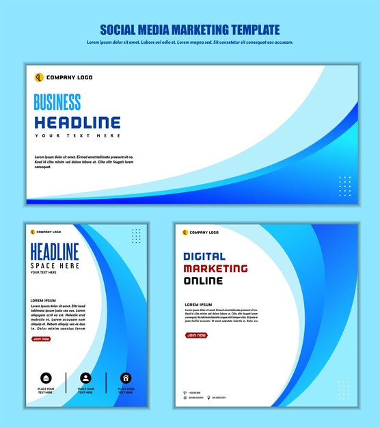 Fondo abstracto publicación en redes sociales diseño moderno para marketing digital de negocios plantilla de póster y banner en línea