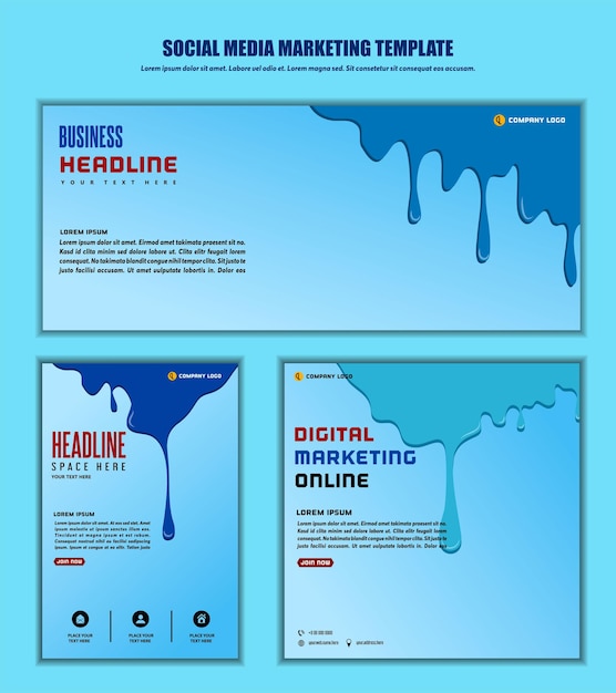 Fondo abstracto Publicación en redes sociales diseño moderno para marketing digital de negocios plantilla de póster y banner en línea