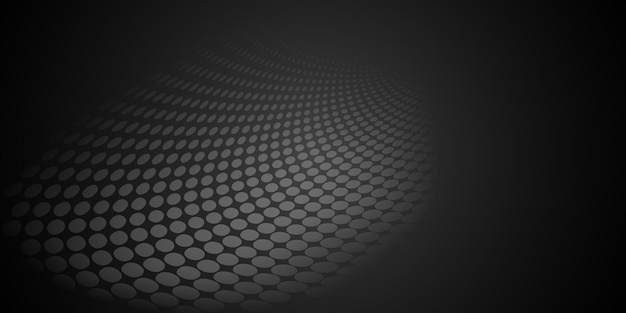 Fondo abstracto de puntos de semitono en colores negro y gris