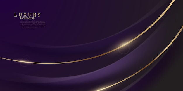 Fondo abstracto púrpura con elementos dorados de lujo ilustración vectorial