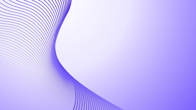 Fondo abstracto púrpura con imagen vectorial de gradiente de línea curva para telón de fondo o presentación