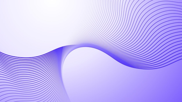 Fondo abstracto púrpura con imagen vectorial de gradiente de línea curva para telón de fondo o presentación