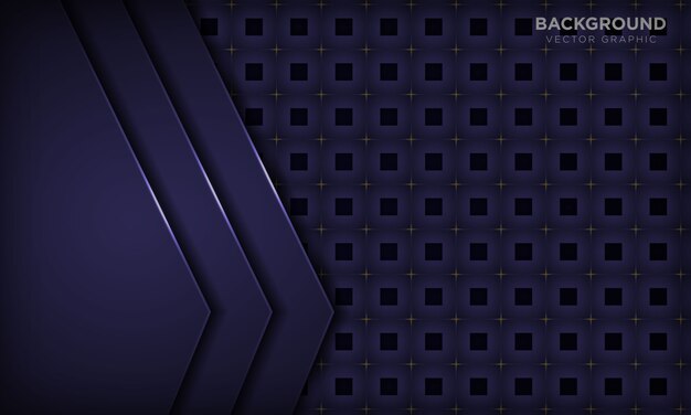 Fondo abstracto púrpura de lujo con patrón geométrico cuadrado y decoración de luz dorada. Concepto de tecnología moderna.