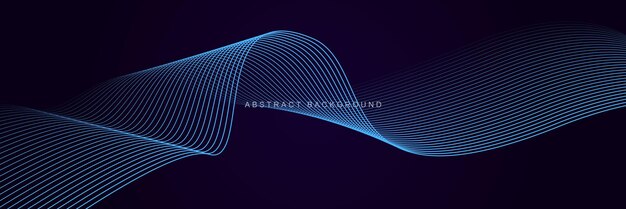 Fondo abstracto púrpura oscuro con ondas brillantes Concepto de tecnología futurista