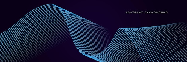 Fondo abstracto púrpura oscuro con ondas brillantes Concepto de tecnología futurista
