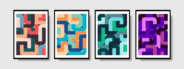 Fondo abstracto de rayas de diseño de carteles y cubierta de estilo moderno colorido