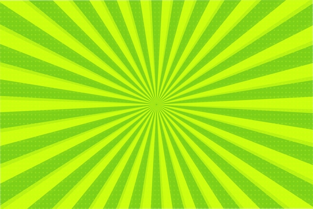 Fondo abstracto de rayos verdes y amarillos