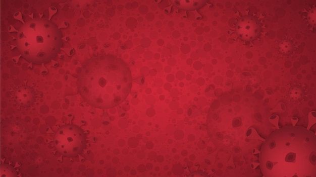 Fondo abstracto rojo de la enfermedad de coronavirus. Fondo de vector para obtener información sobre COVID-19.