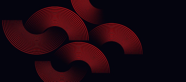 Fondo abstracto rojo con línea de círculo en espiral