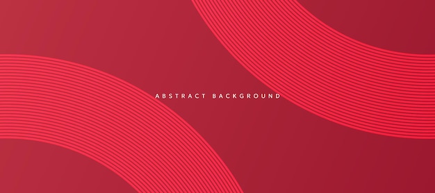 Fondo abstracto rojo con ondas curvas rojas