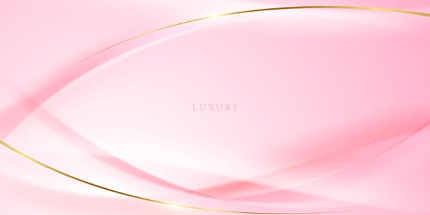 fondo abstracto rosa con elementos dorados de lujo ilustración vectorial
