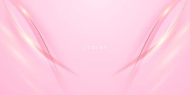 fondo abstracto rosa con elementos dorados de lujo ilustración vectorial