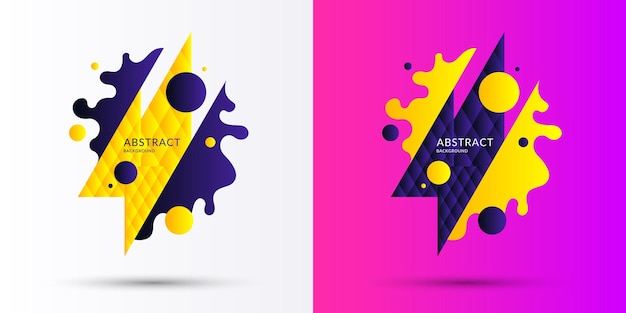 Fondo abstracto con salpicaduras dinámicas. Ilustración de vector de estilo plano minimalista