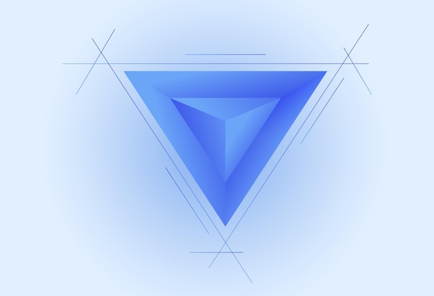 Fondo abstracto simple con estilo Triángulo 3D Fondo de pantalla azul simple Ilustración vectorial