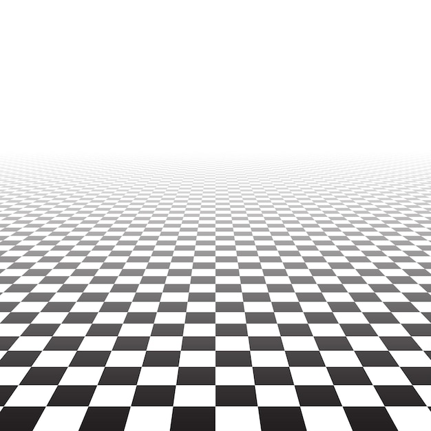 Fondo abstracto con superficie de ajedrez de azulejos de perspectiva