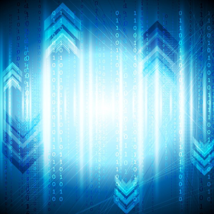 Vector fondo abstracto de tecnología azul brillante. diseño vectorial
