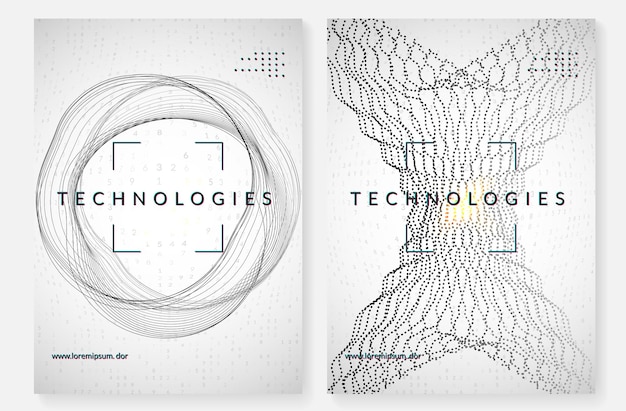 Fondo abstracto de tecnología digital. Inteligencia artificial, aprendizaje profundo y concepto de big data. Tecnología visual para la plantilla del sistema. Resumen de tecnología digital ondulada.