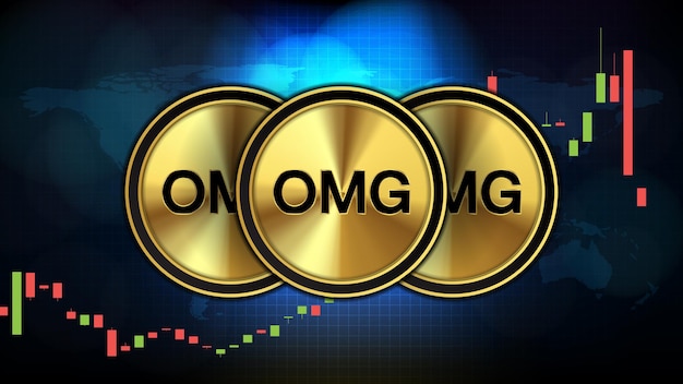 Fondo abstracto de tecnología futurista de la red OMG (OMG) Gráfico de precios Gráfico moneda digital criptomoneda