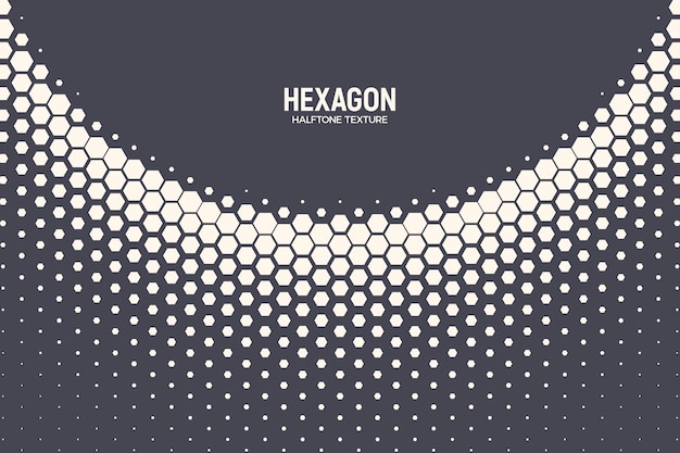 Fondo abstracto de la tecnología geométrica del vector del modelo de semitono hexagonal. Textura de color retro hexagonal de medio tono. Fondo de pantalla de estructura de tecnología dinámica de estilo minimalista de los años 80