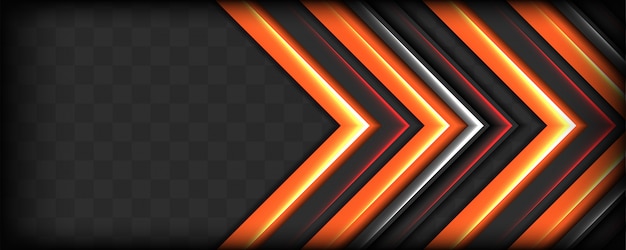 Fondo abstracto tecnología gris oscuro con forma geométrica naranja