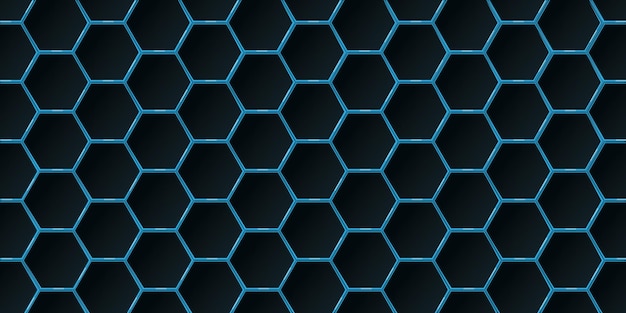 Fondo abstracto de tecnología hexagonal gris oscuro