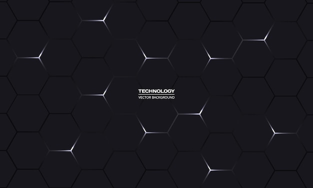 Fondo abstracto de tecnología hexagonal negro