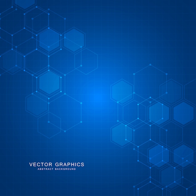 Fondo abstracto de tecnología con hexágonos