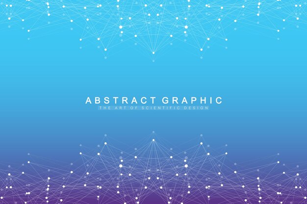 Fondo abstracto de tecnología con línea conectada y puntos perspectiva de visualización de big data backd