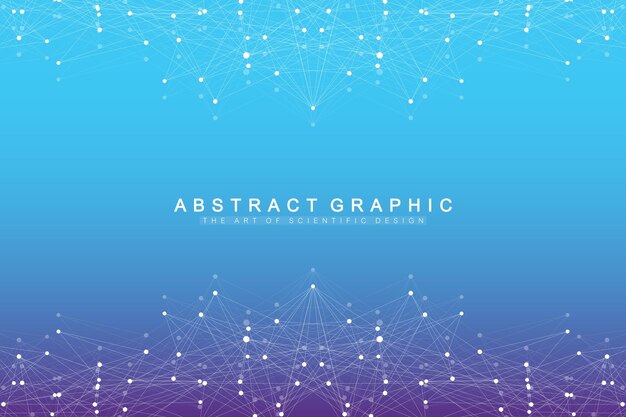 Fondo abstracto de tecnología con línea conectada y puntos perspectiva de visualización de big data backd