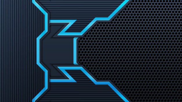 Fondo abstracto de tecnología perforada futurista con líneas azules. Diseño de concepto de vector.