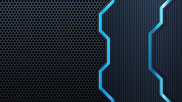 Fondo abstracto de tecnología perforada futurista con líneas azules. Diseño de concepto de vector.