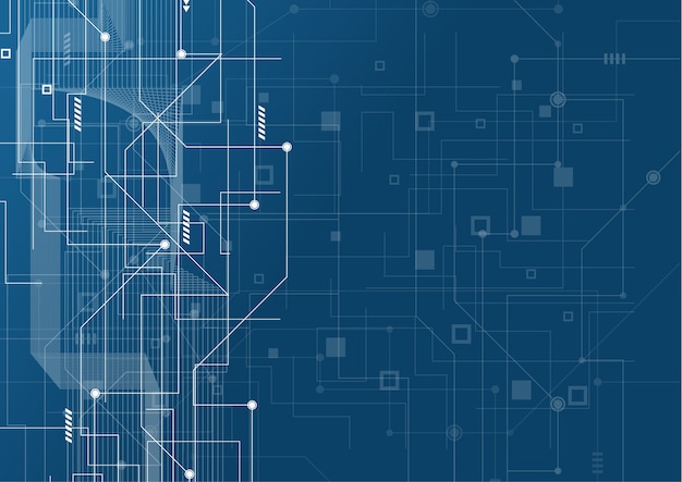 Fondo abstracto de la tecnología. Resplandor azul